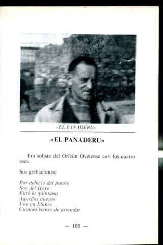 Artistas de la cancion asturiana: lamina 14: El Panaderu (solista del Orfeon Ovetence con los 4 ases) y Remis (gaitero mayor)