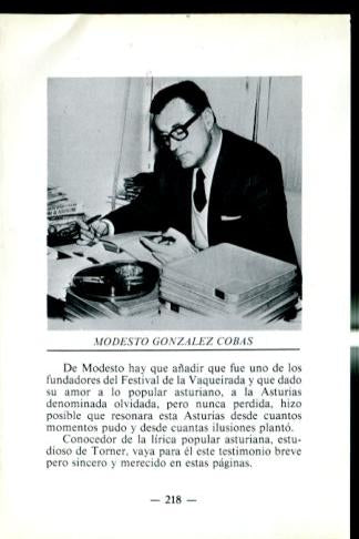 Artistas de la cancion asturiana: lamina 58: Modesto Gonzalez Cobas