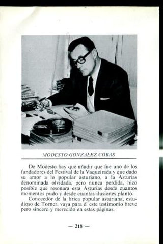 Artistas de la cancion asturiana: lamina 58: Modesto Gonzalez Cobas