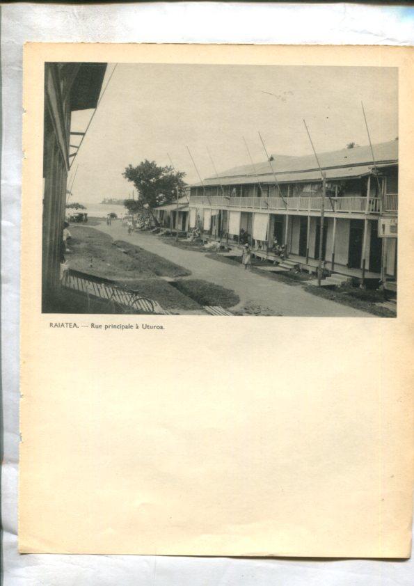 Tahiti: lamina 04: Raiatea: rue principale a Uturoa y Boutiques chineses a Papeete