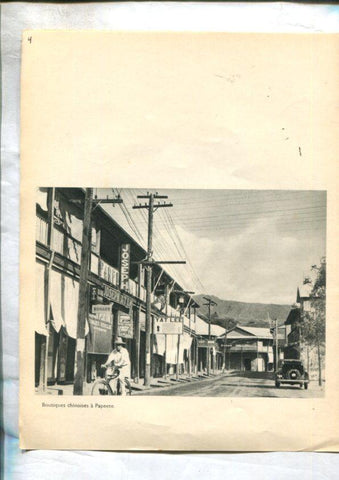Tahiti: lamina 04: Raiatea: rue principale a Uturoa y Boutiques chineses a Papeete