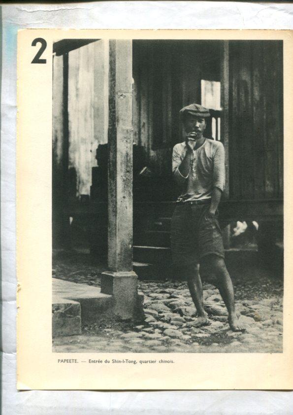 Tahiti: lamina 08: Papeete: entree du Shing-I-Tong, quartier chinois y Barraques chinoises au Shin-I-Tong en Papeete