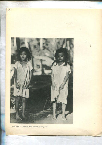 Tahiti: lamina 15: Moorea: la propiete dun lepreux y Fillettes de la famille dun lepreux