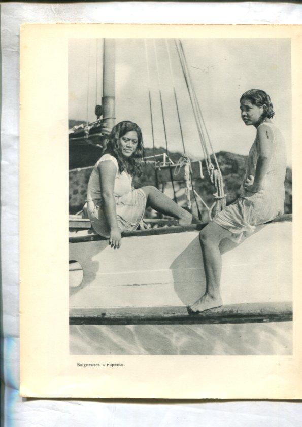 Tahiti: lamina 18: Baigneuses a Papeete y Le plongeon Tahitien