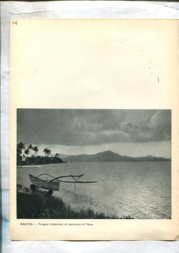 Tahiti: lamina 24: Rajatea: pirogues a voiles y pirogues et panorama de Tahaa