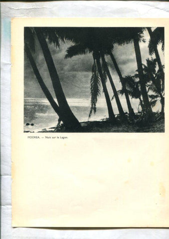 Tahiti: lamina 27: Moorea nuit sur le lagon y Coucher de soleil devant la passe de Papenoo