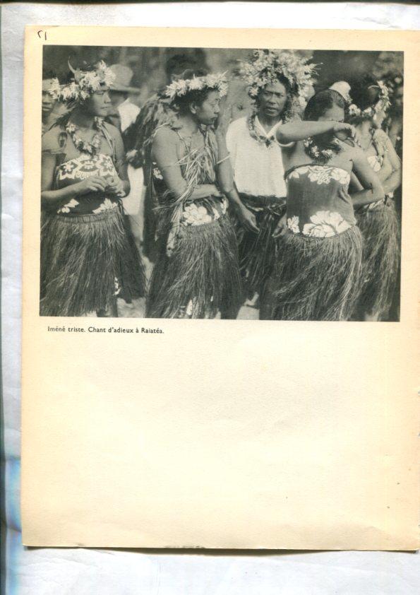 Tahiti: lamina 51: danse tahitienne y Imene tristre, chant d'adieux a Rajatea