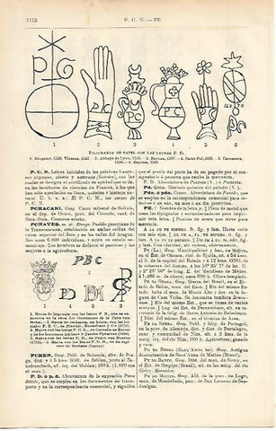 LAMINA ESPASA 2382: Filigranas de papel con la letra P.C.