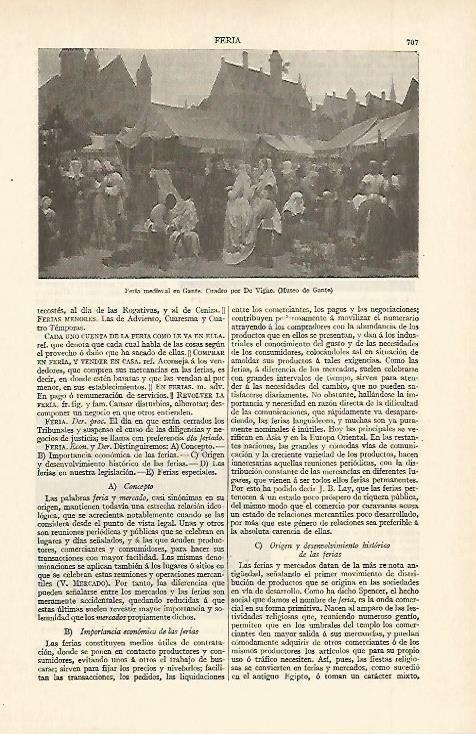 LAMINA ESPASA 2458: Feria medieval en Gante por De Vigne