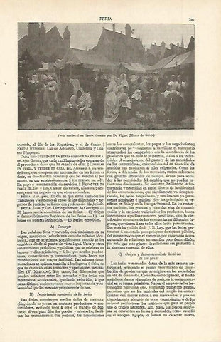 LAMINA ESPASA 2458: Feria medieval en Gante por De Vigne