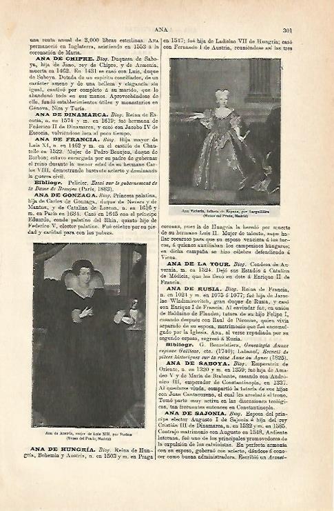 LAMINA ESPASA 5546: Retratos de Ana de Austria y de Ana Victoria