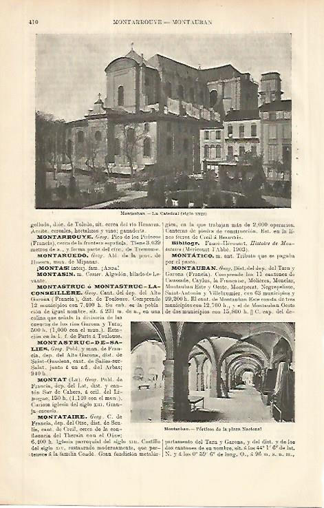 LAMINA ESPASA 8598: Catedral de Montauban Francia