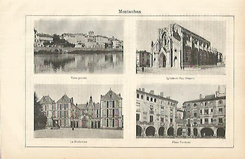 LAMINA ESPASA 8600: Vistas de Montauban Francia