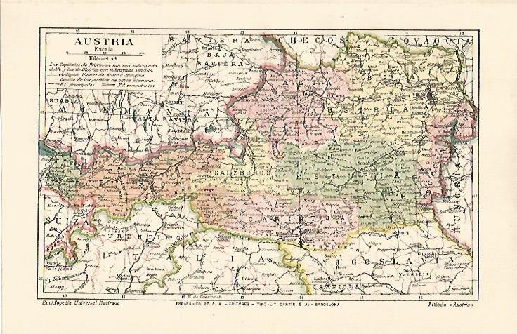 LAMINA ESPASA 10904: Mapa de Austria