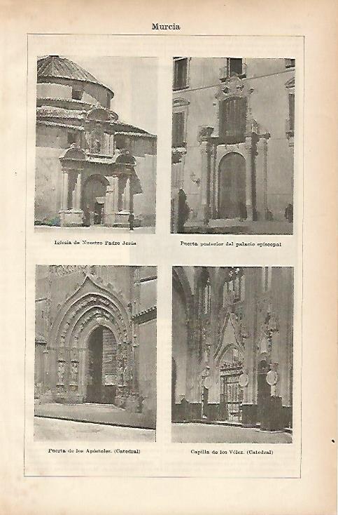 LAMINA ESPASA 11534: Iglesias y Catedral de Murcia