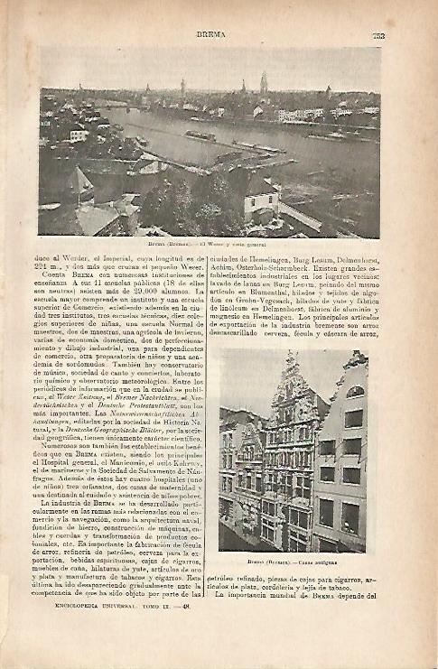 LAMINA ESPASA 11663: El Wesser a su paso por Bremen