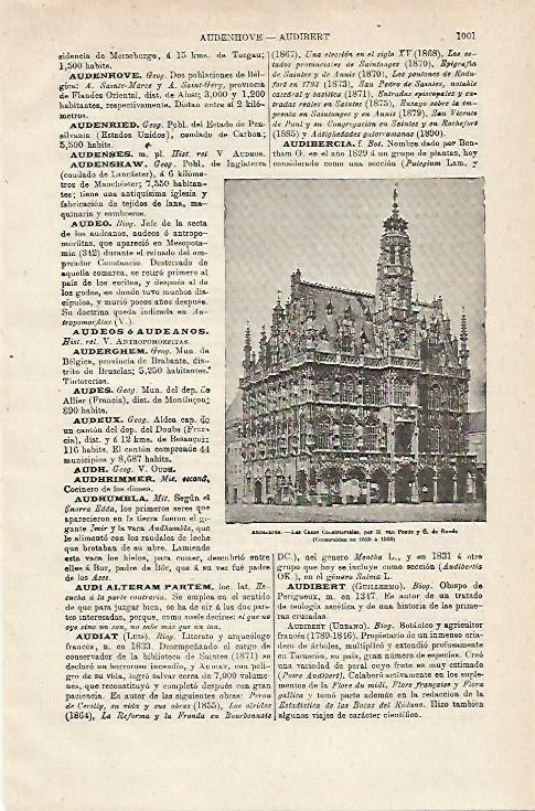 LAMINA ESPASA 12978: Casas Consistoriales de Audeharde Belgica