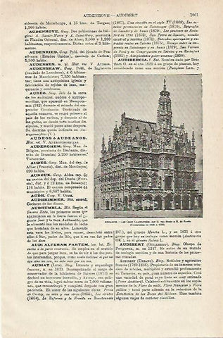 LAMINA ESPASA 12978: Casas Consistoriales de Audeharde Belgica