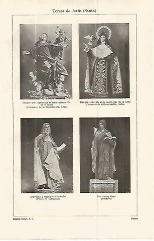LAMINA ESPASA 13860: Esculturas de Santa Teresa de Jesus
