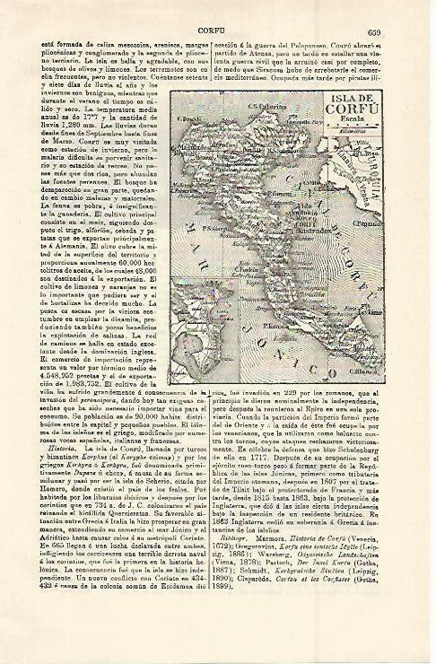 LAMINA ESPASA 14975: Mapa de Corfu Grecia