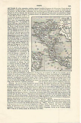 LAMINA ESPASA 14975: Mapa de Corfu Grecia