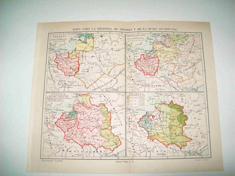 LAMINA ESPASA 15180: Mapas historicos de Polonia