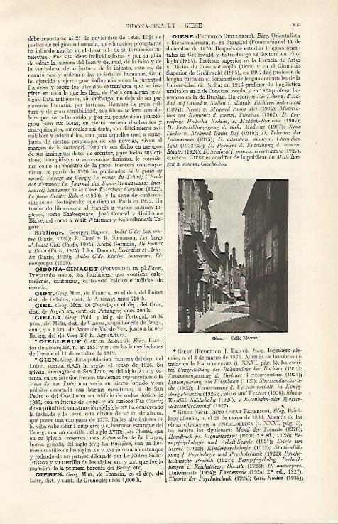 LAMINA ESPASA 16151: Calle Mayor de Gien Francia