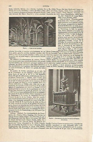 LAMINA ESPASA Alemania 16263: Interior de la Catedral de Espira Alemania