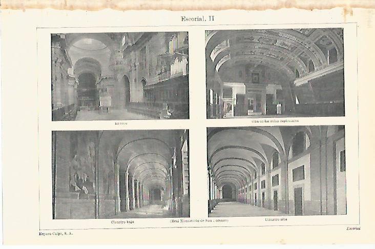 LAMINA ESPASA 16603: Interior del Monasterio de El Escorial
