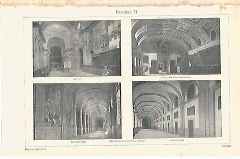 LAMINA ESPASA 16603: Interior del Monasterio de El Escorial