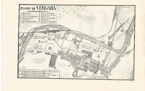 LAMINA ESPASA 17563: Plano de Vergara Guipuzcoa