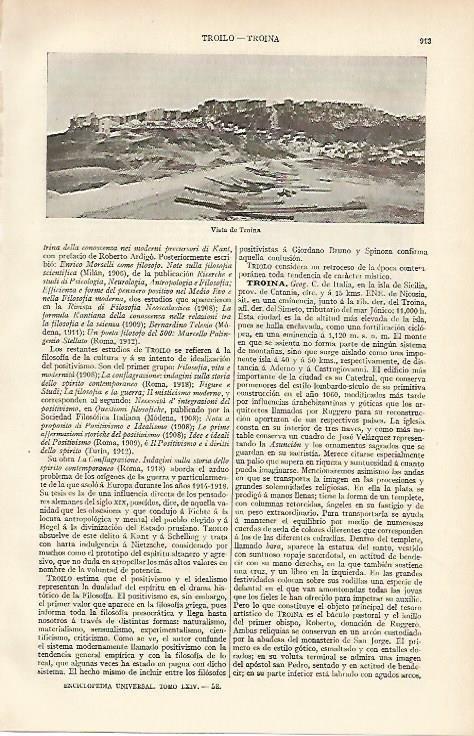 LAMINA ESPASA 901: Vista de Troina Italia