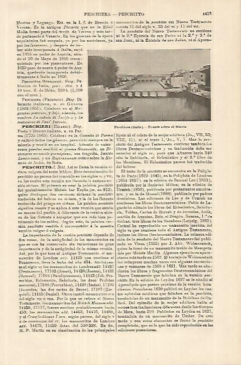 LAMINA ESPASA 18114: Puente ne Peschiera Italia