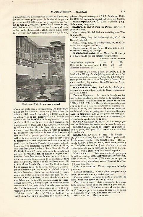 LAMINA ESPASA 18633: Patio de una casa en Manizales