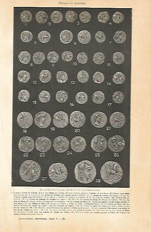 LAMINA ESPASA 5537: Monedas de Empuries Girona