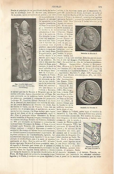 LAMINA ESPASA 9448: Medallas de los papas Nicolas I y Nicolas II