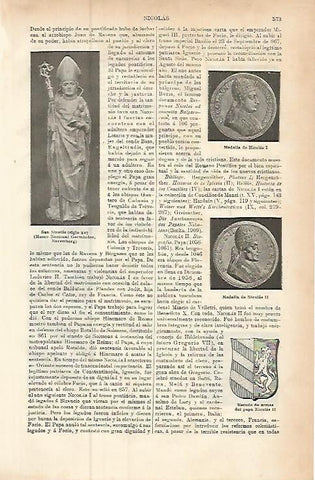 LAMINA ESPASA 9448: Medallas de los papas Nicolas I y Nicolas II