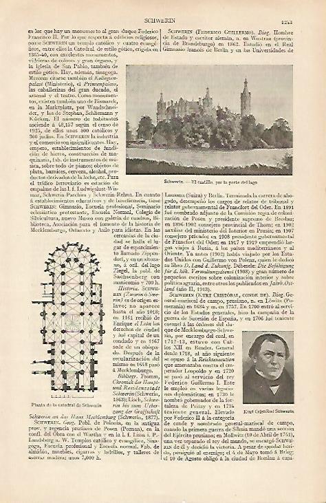 LAMINA ESPASA 19636: Castillo de Scwerin Alemania