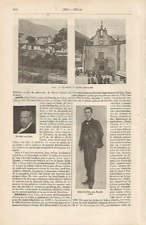 LAMINA ESPASA 19695: Castillo e iglesia de Seix Francia