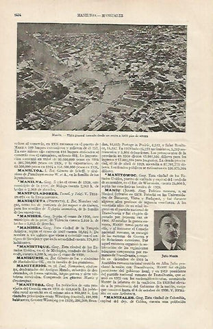 LAMINA ESPASA 19840: Vista aerea de Manila Filipinas