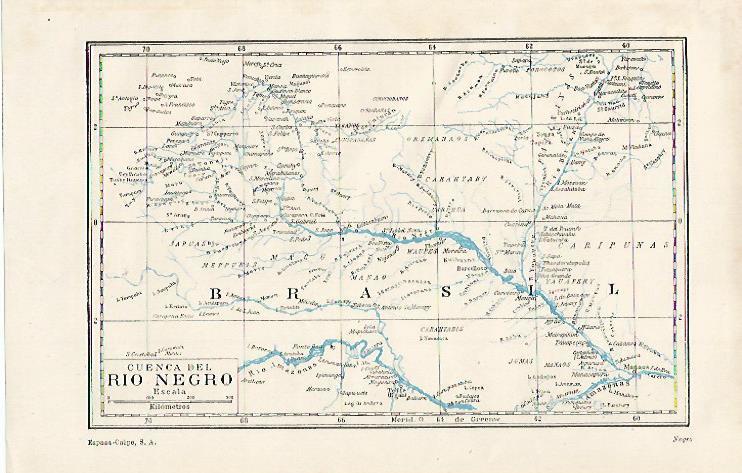 LAMINA ESPASA 20093: Mapa de la cuenca del rio Negro