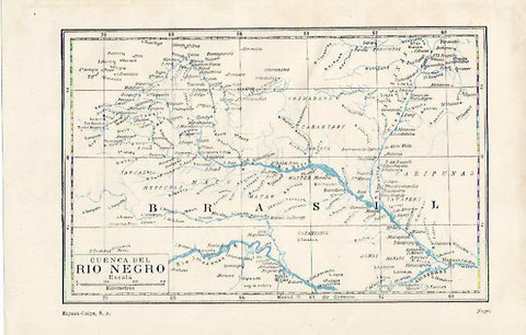LAMINA ESPASA 20093: Mapa de la cuenca del rio Negro