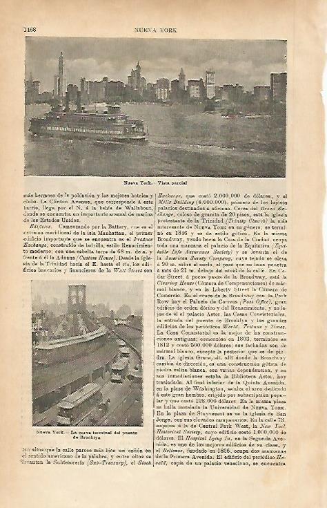 LAMINA ESPASA 20323: Vista parcial de Nueva York