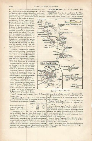 LAMINA ESPASA 9638: Mapa de las Islas Sandwich