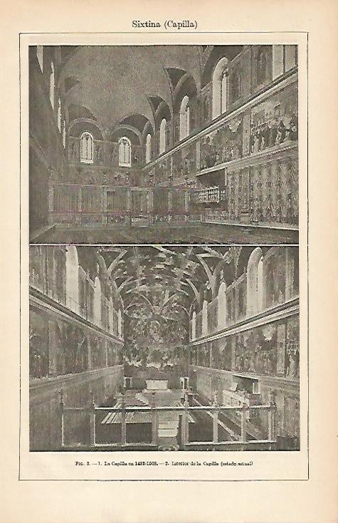 LAMINA ESPASA 2655: Interiores de la Capilla Sixtina