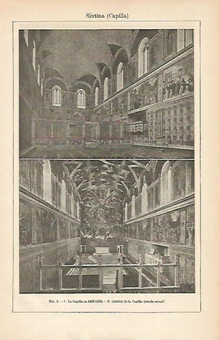 LAMINA ESPASA 2655: Interiores de la Capilla Sixtina