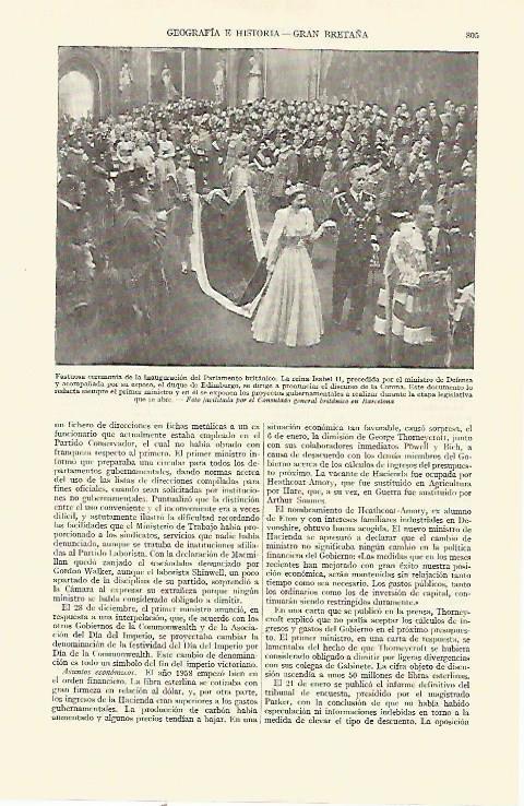 LAMINA ESPASA 21742: Inauguracion del Parlamento britanico