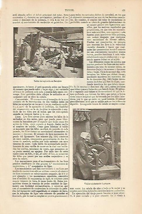 LAMINA ESPASA 8336: Taller de tapices en Sarajevo. Viejos tejedores de Locronan