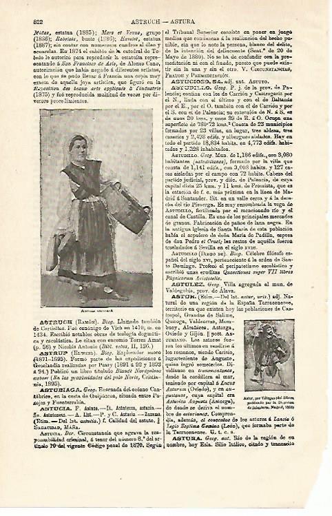 LAMINA ESPASA 12925: Mujer con el traje regional de Asturias