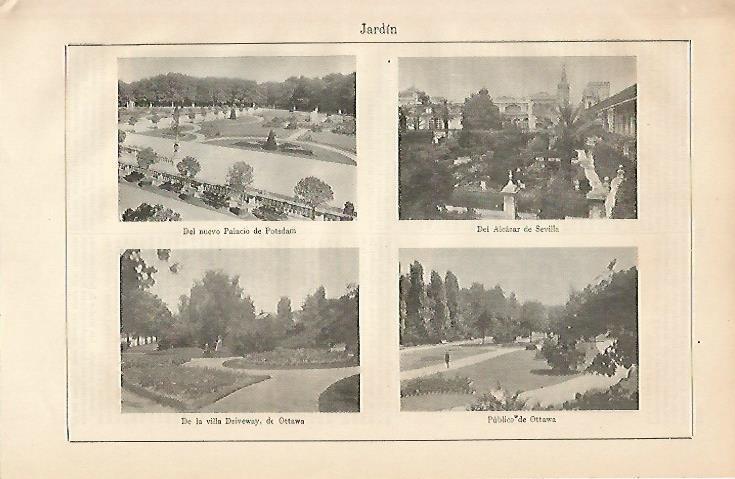 LAMINA ESPASA 6170: Jardines en Postdam Sevilla y Ottawa
